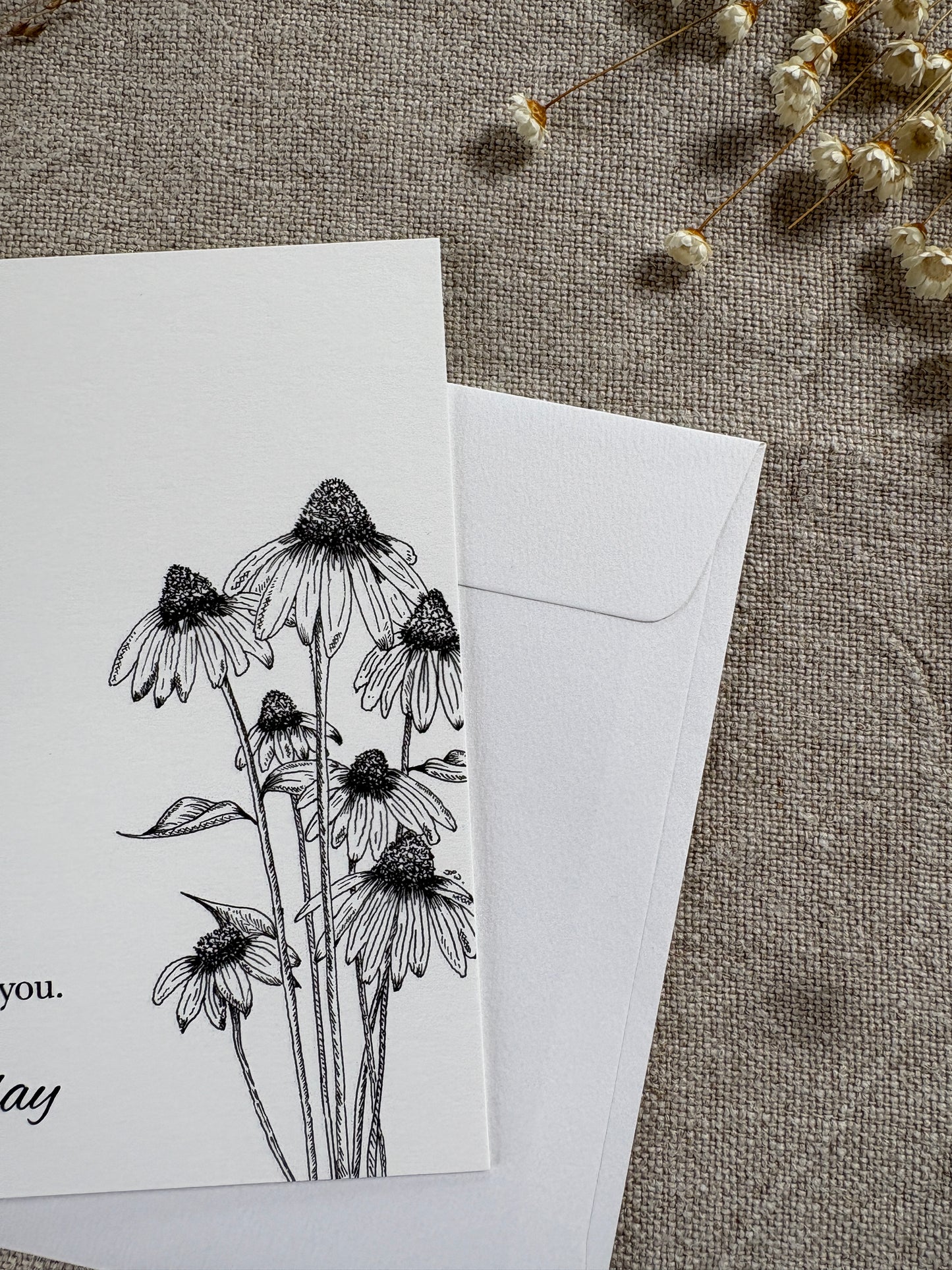 If friends were flowers, Illustrated Luxury Floral Birthday Card