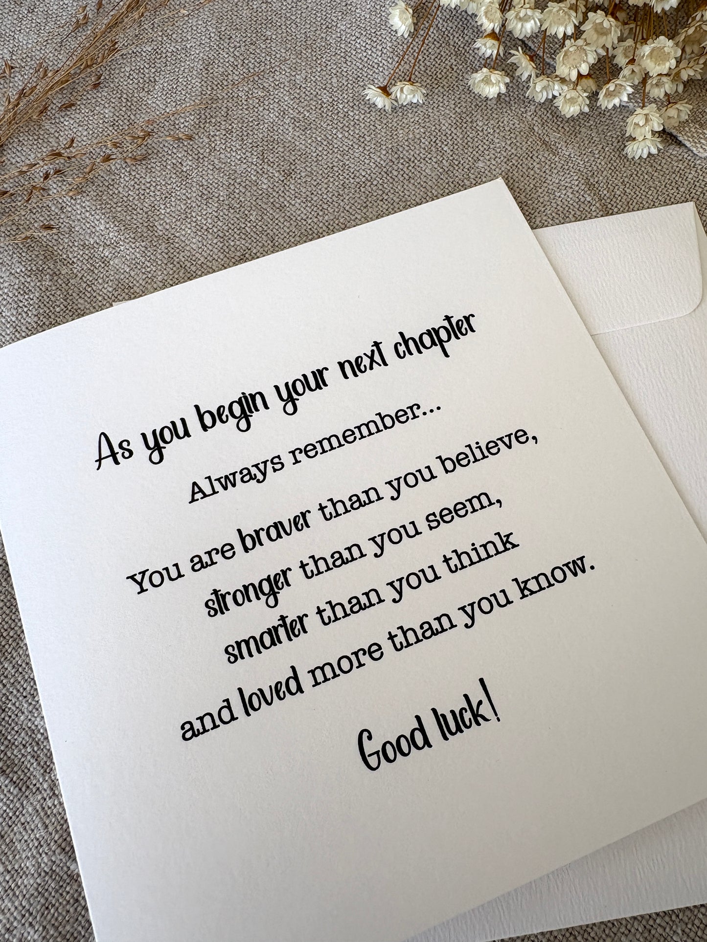 The Next Chapter... Good Luck Card