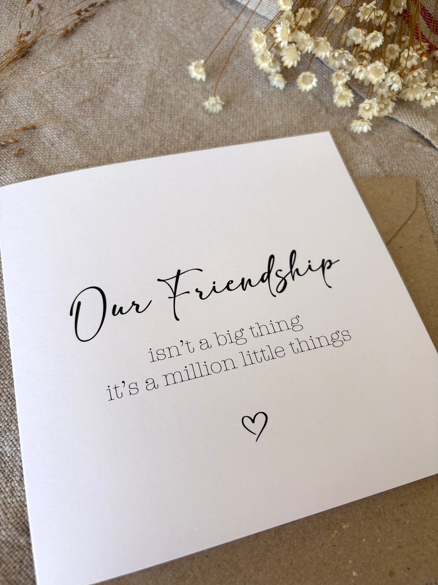Our Friendship, Card