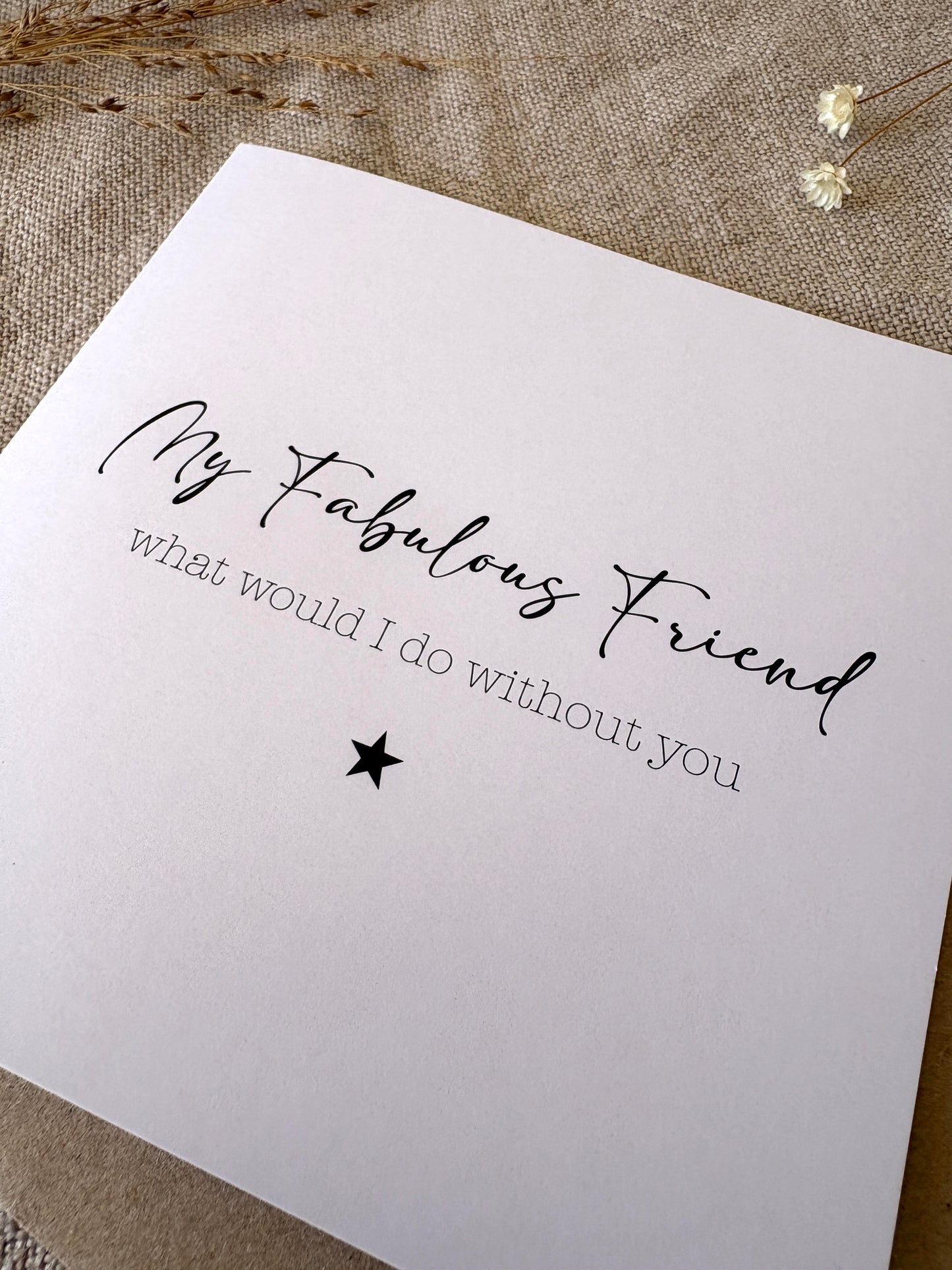 My Fabulous Friend, Blank Card