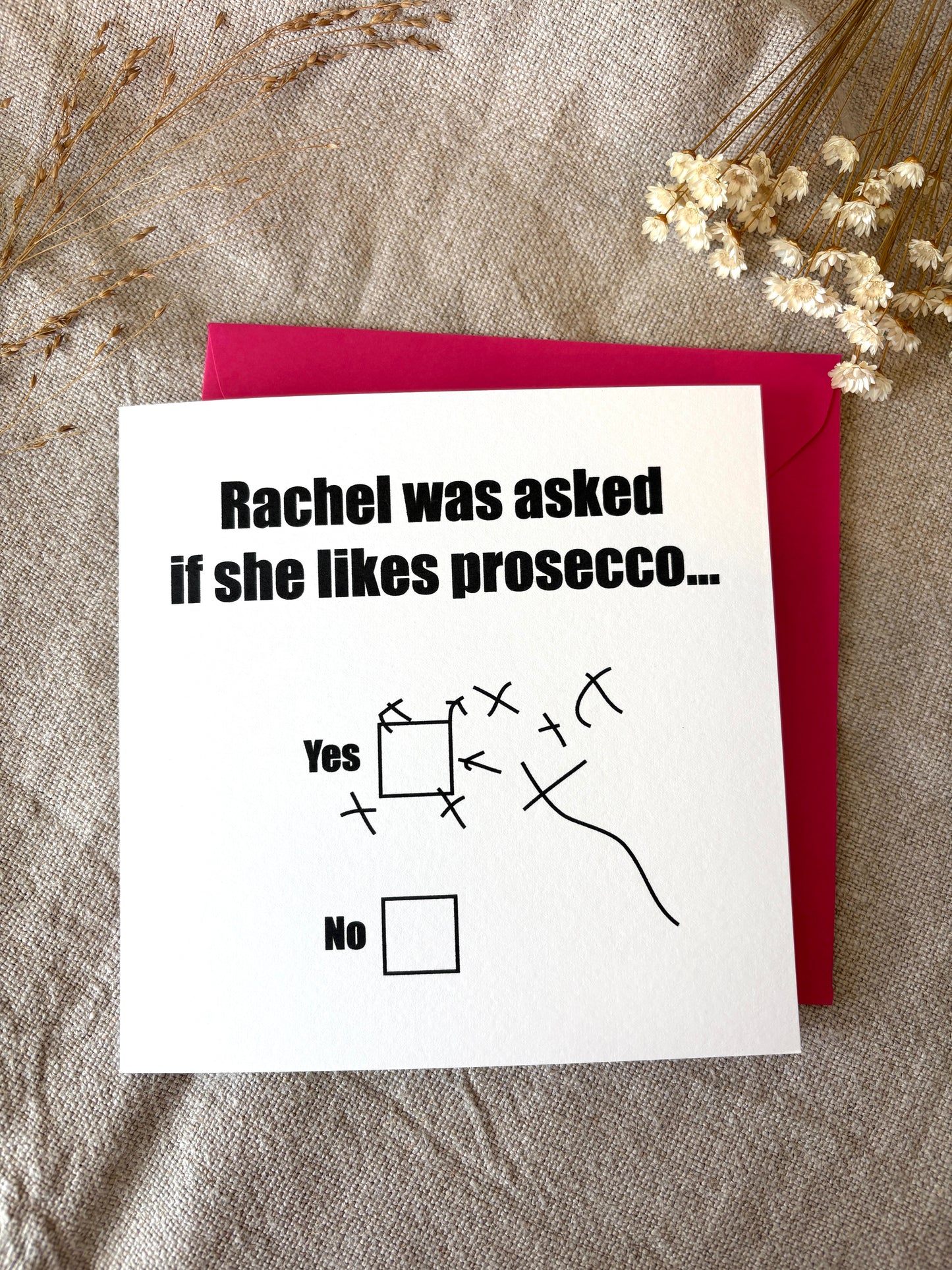 Personalised with NAME, Prosecco Card