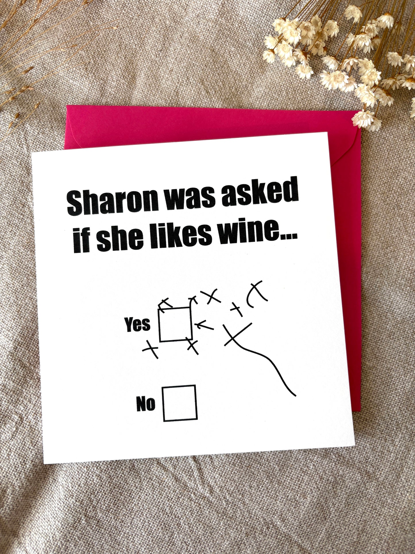 Personalised with NAME, Wine Card