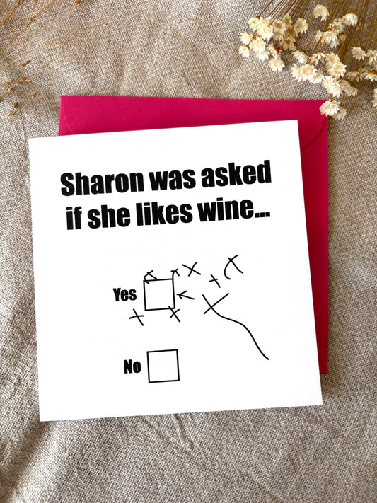 Personalised with NAME, Wine Card