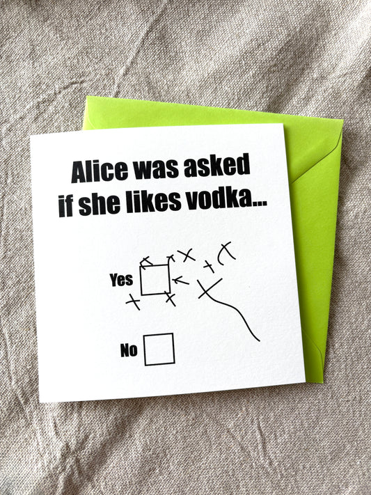 Personalised with NAME, Vodka Card