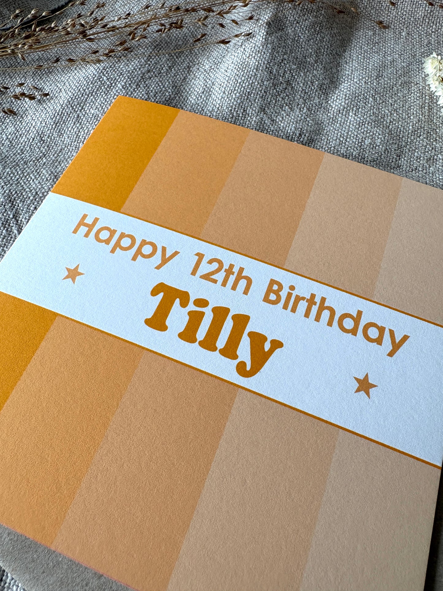 Personalised with Name & Age (age optional), Yellow Birthday Card