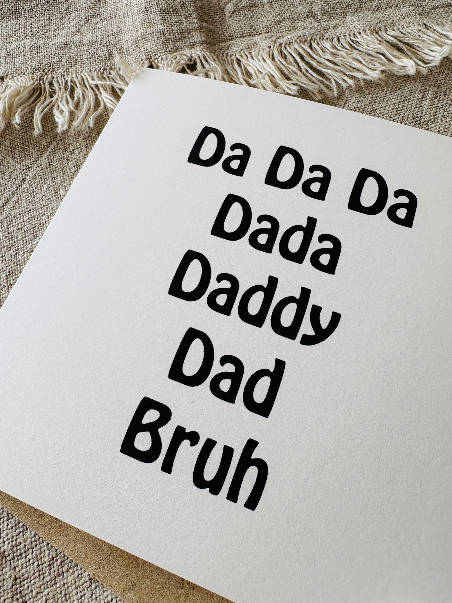 Bruh, Birthday Card