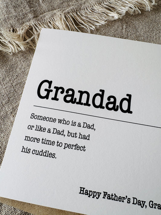 Grandad, Best Cuddles Father's Day Card