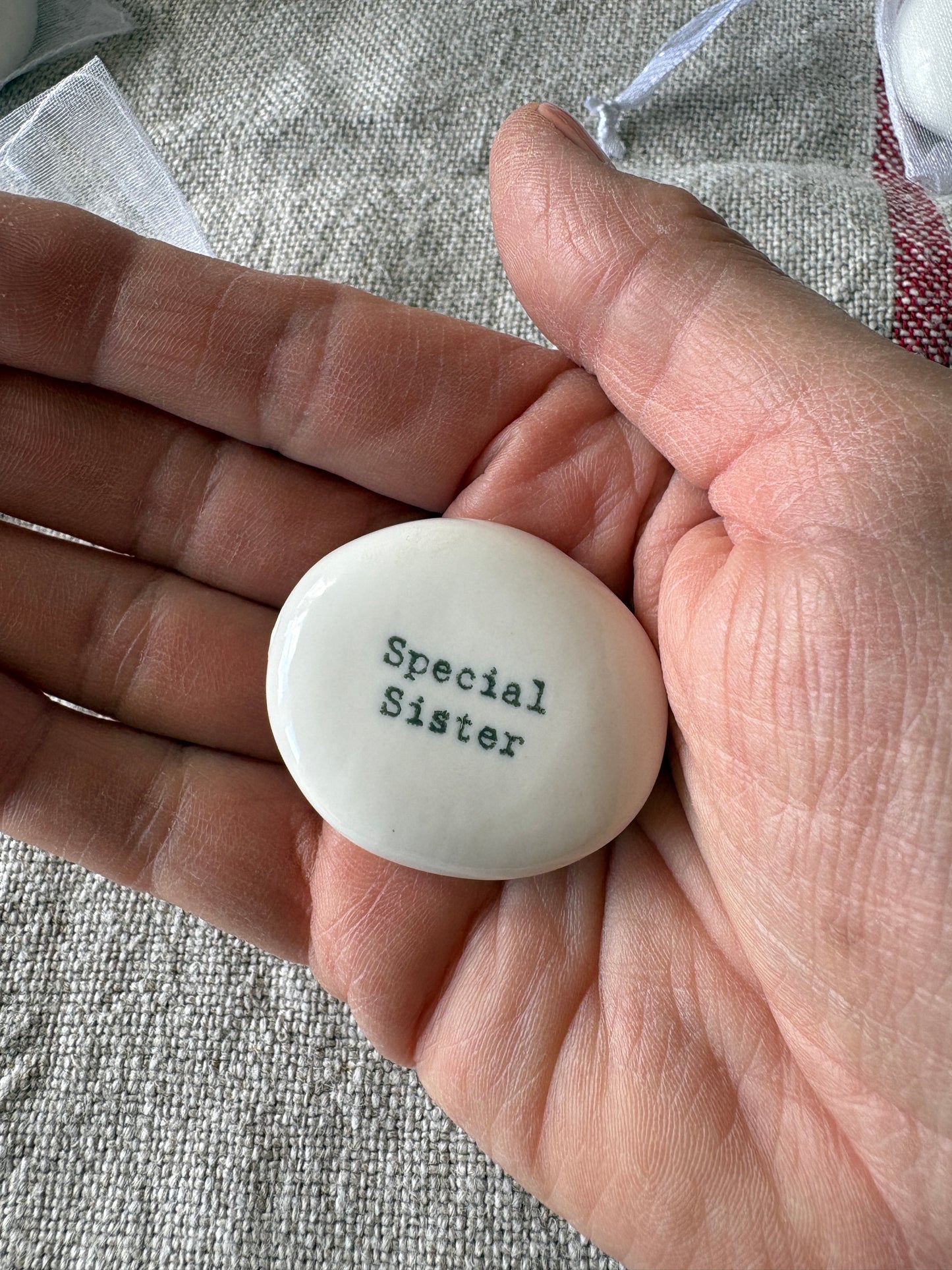 Special Sister, Keepsake Pebble in Gift Bag