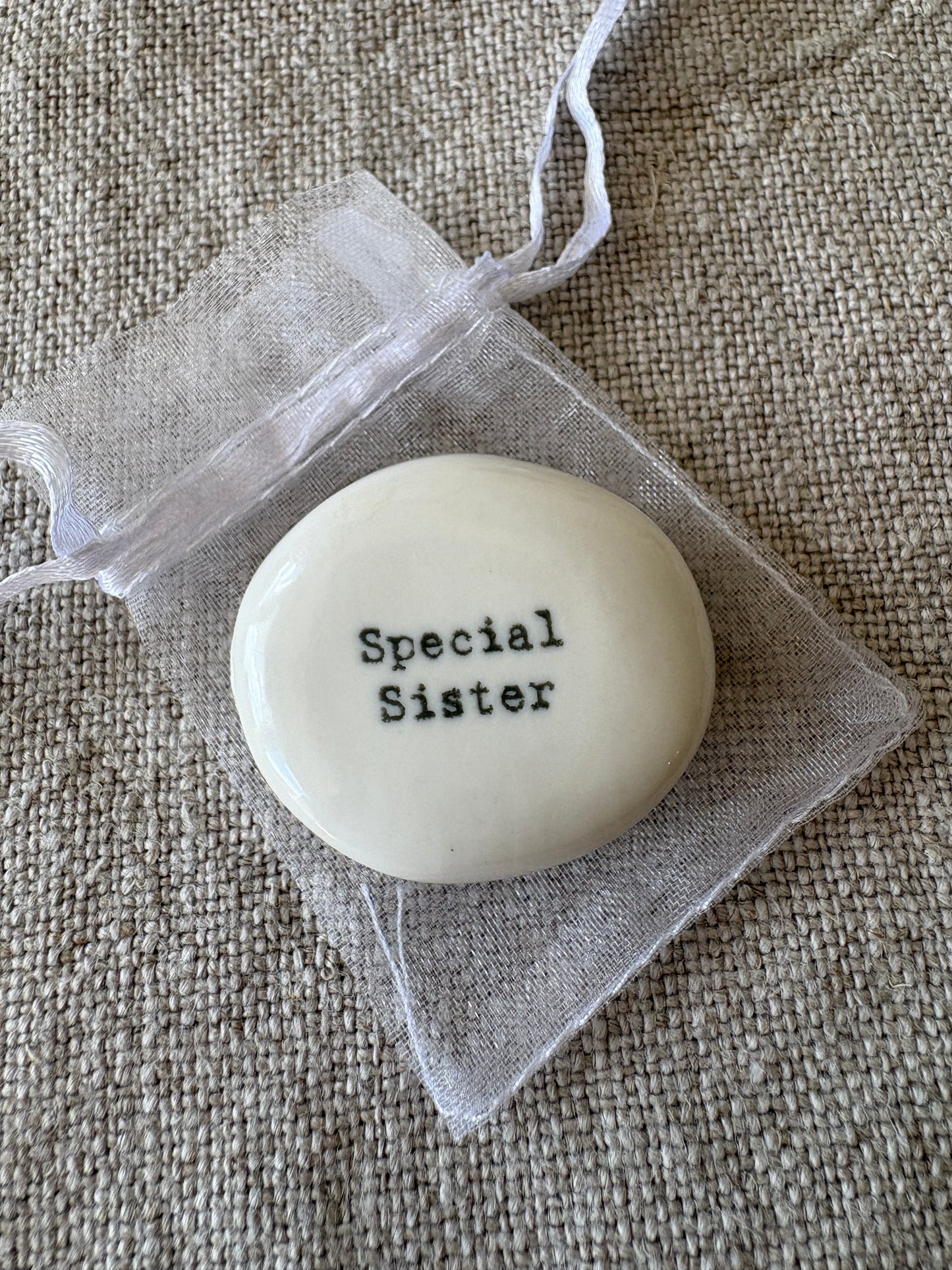 Special Sister, Keepsake Pebble in Gift Bag