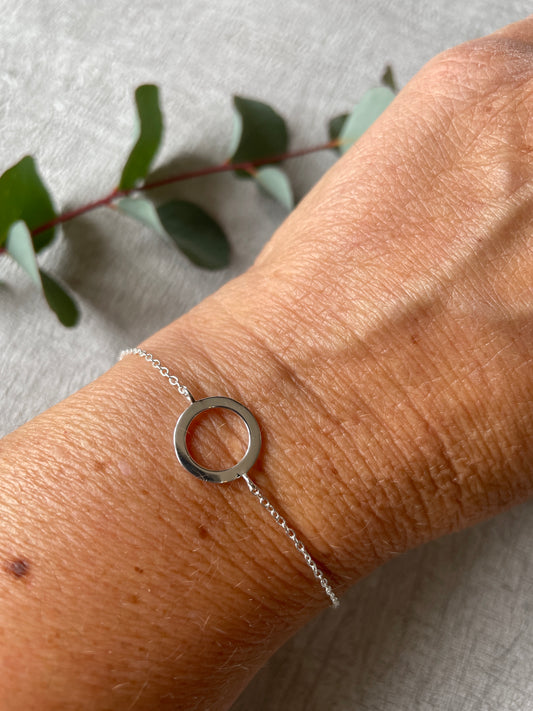 Circle Detail Chain Bracelet, Sterling Silver