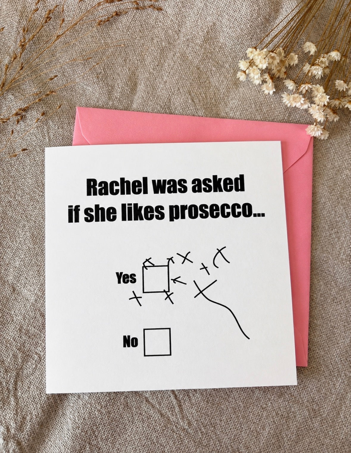 Personalised with NAME, Prosecco Card