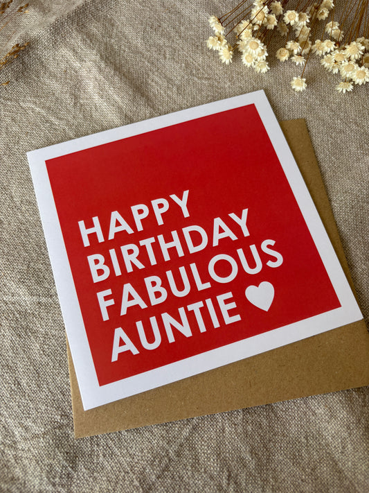Fabulous Auntie, Birthday Card