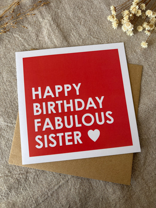 Fabulous Sister, Birthday Card