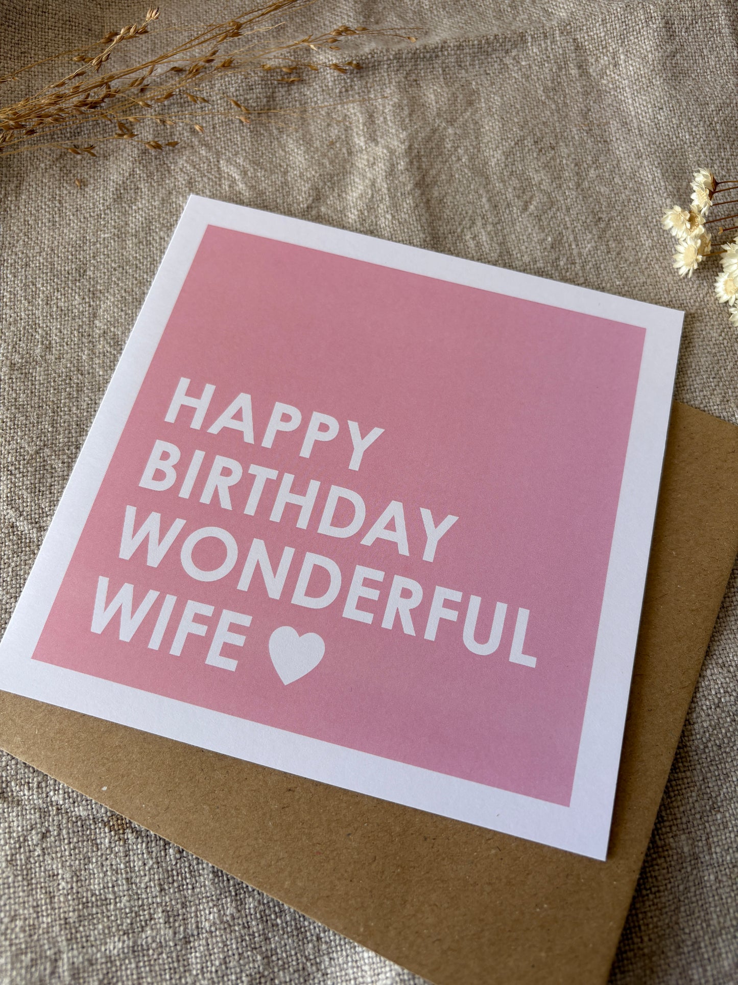 Wonderful Wife, Birthday Card