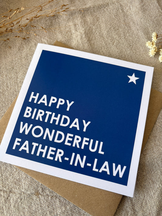 Wonderful Father-In-Law, Birthday Card