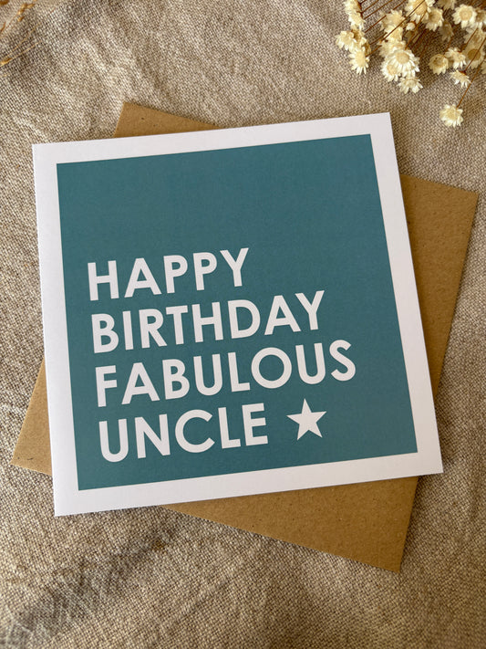 Fabulous Uncle, Birthday Card