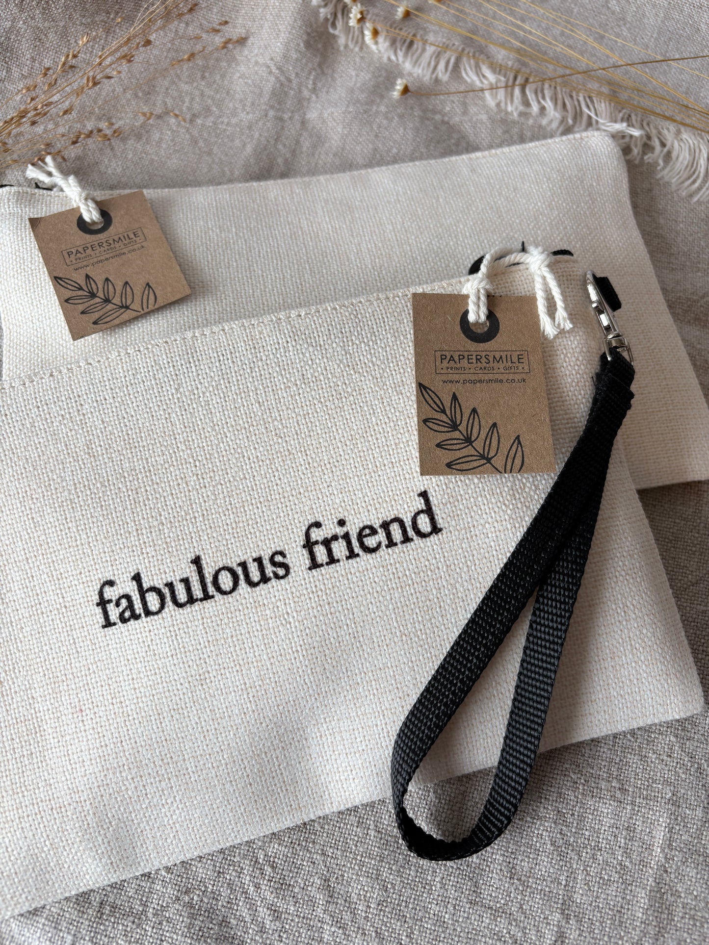 Fabulous Friend, Linen Bag with Wristlet