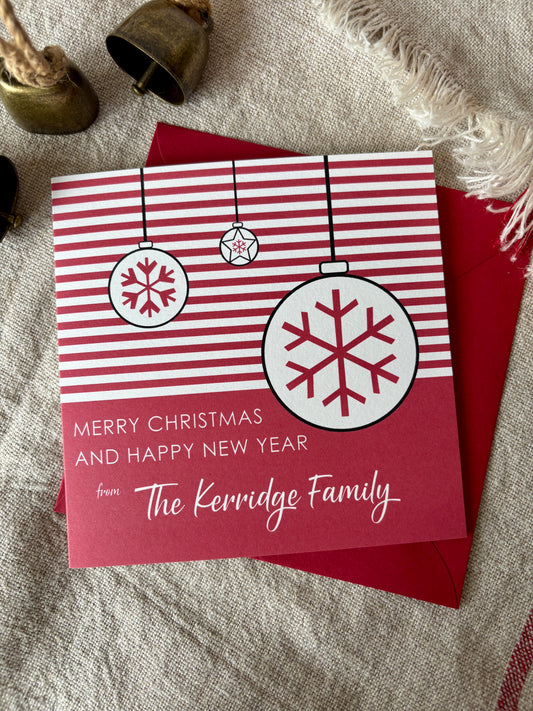Personalised Christmas Card - Single & Pack - 079