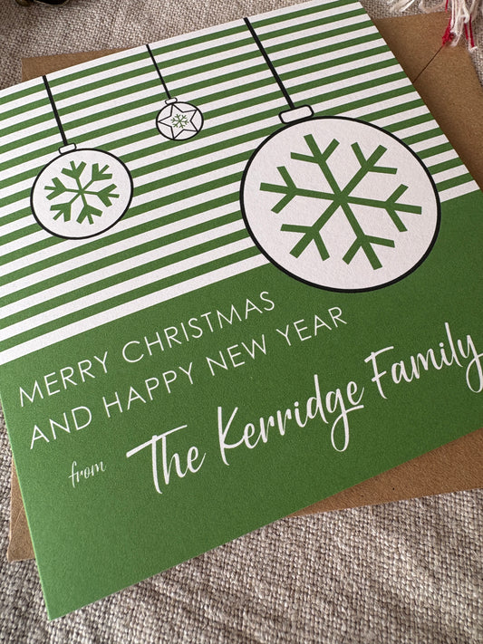 Personalised Christmas Card - Single & Pack - 078