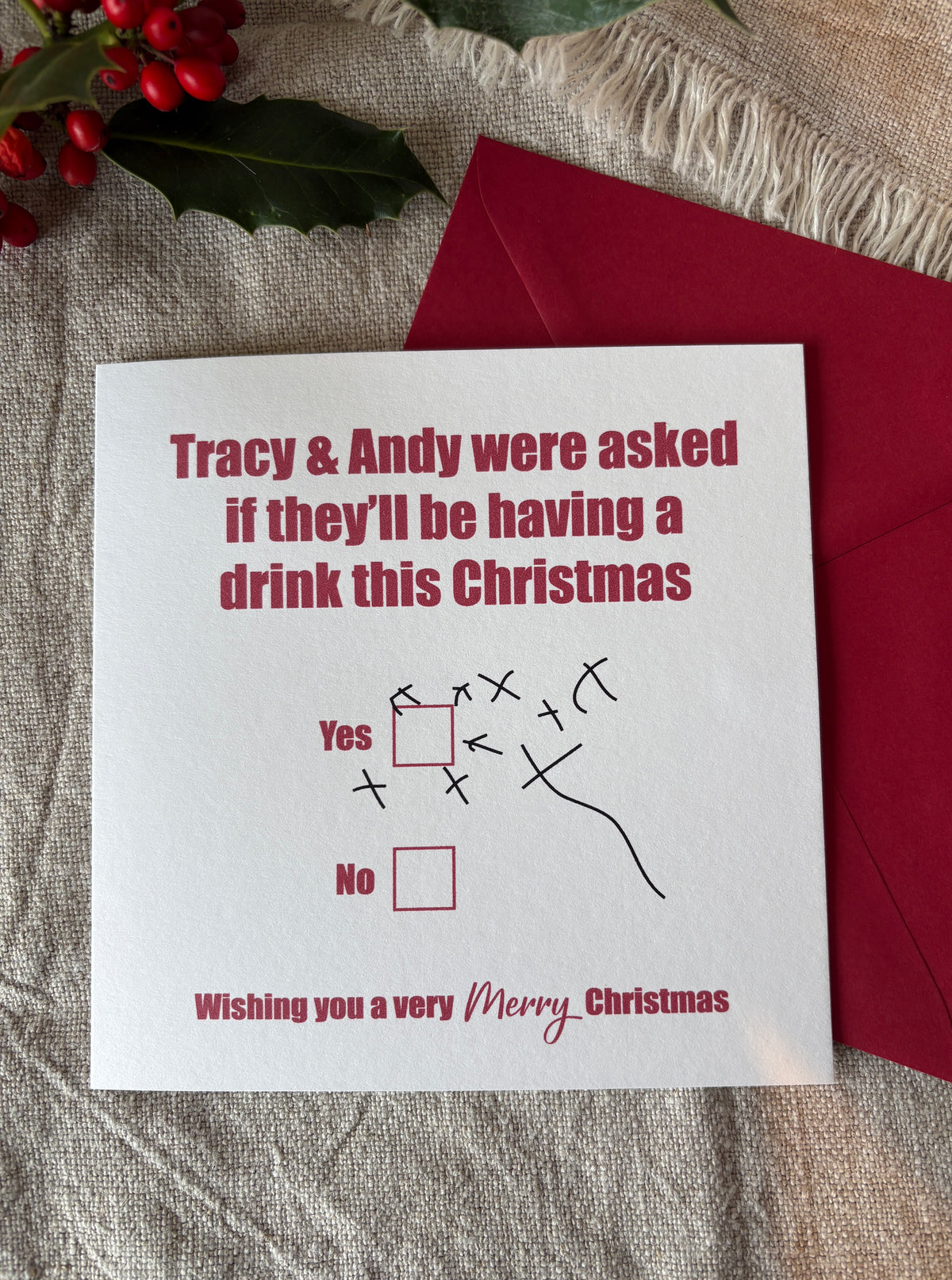 Personalised with NAME(S), Christmas Tipple Card