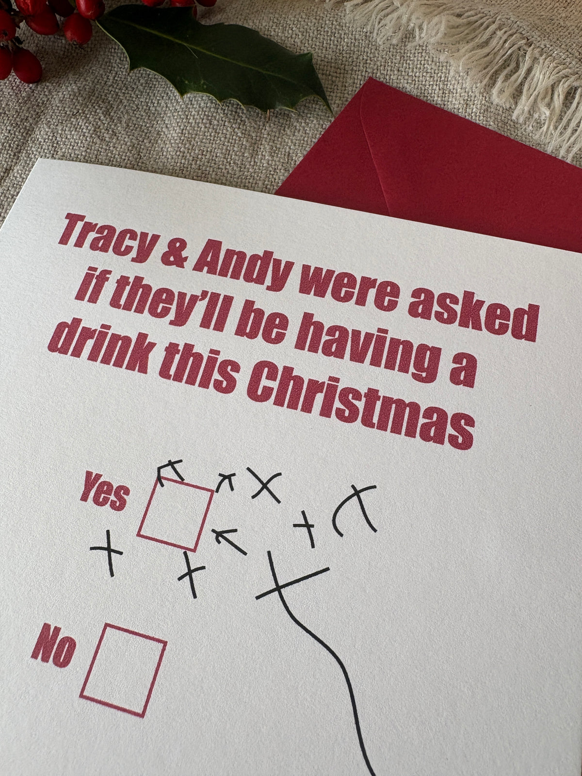 Personalised with NAME(S), Christmas Tipple Card
