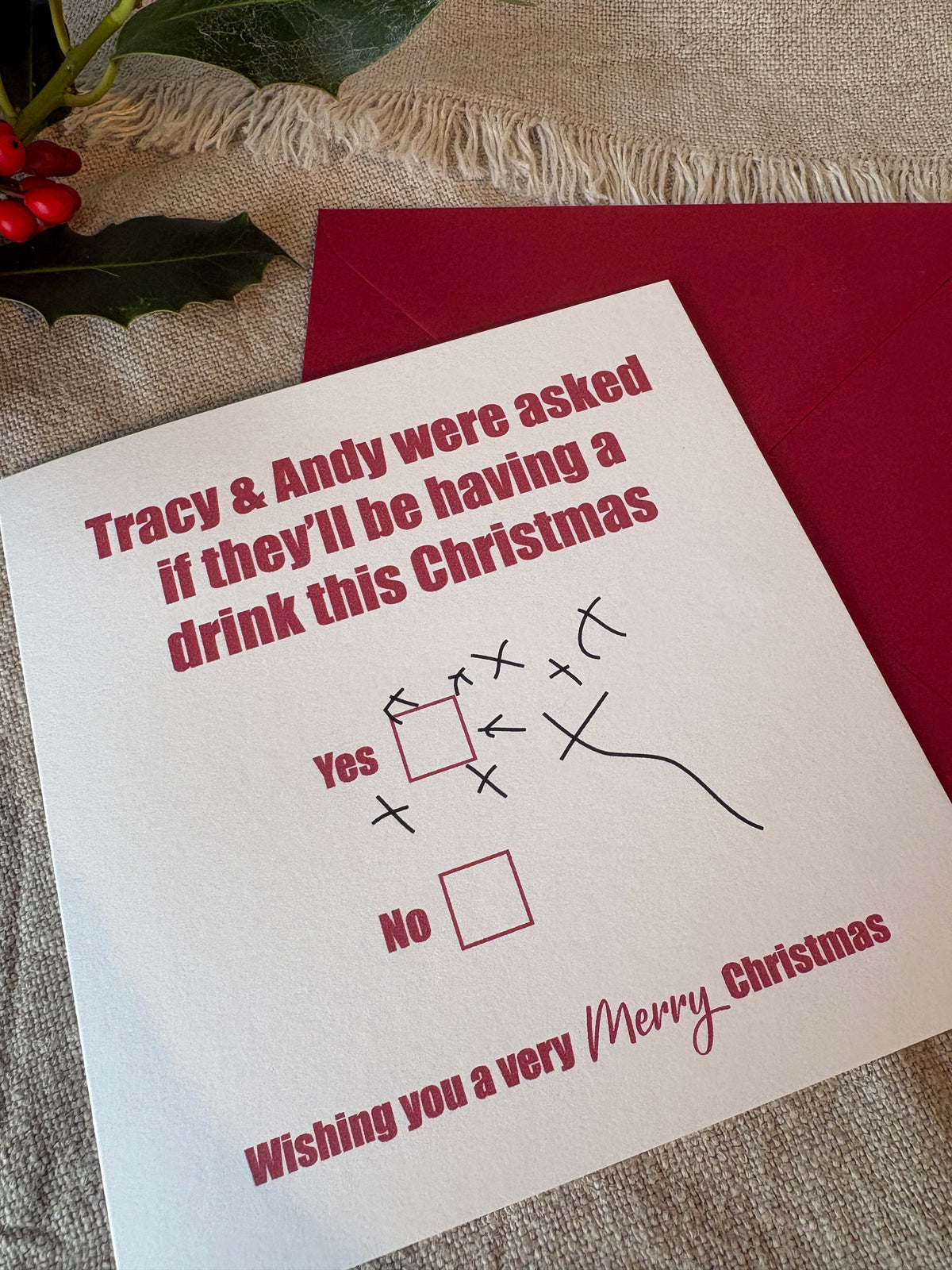 Personalised with NAME(S), Christmas Tipple Card
