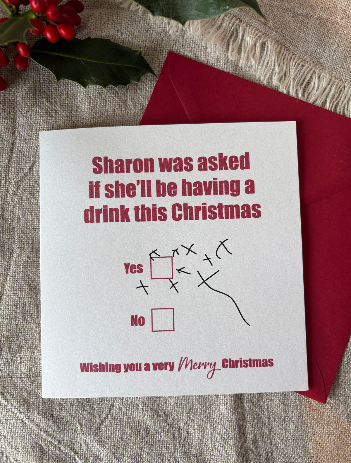 Personalised with NAME(S), Christmas Tipple Card