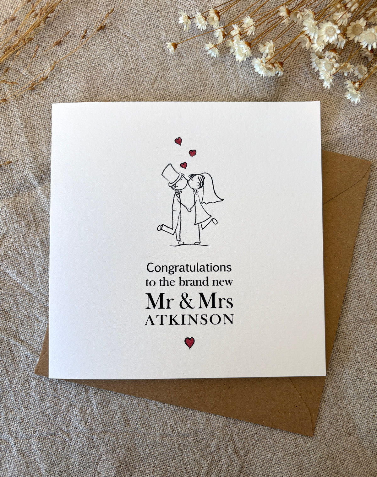 Mr & Mrs Personalised Wedding Card