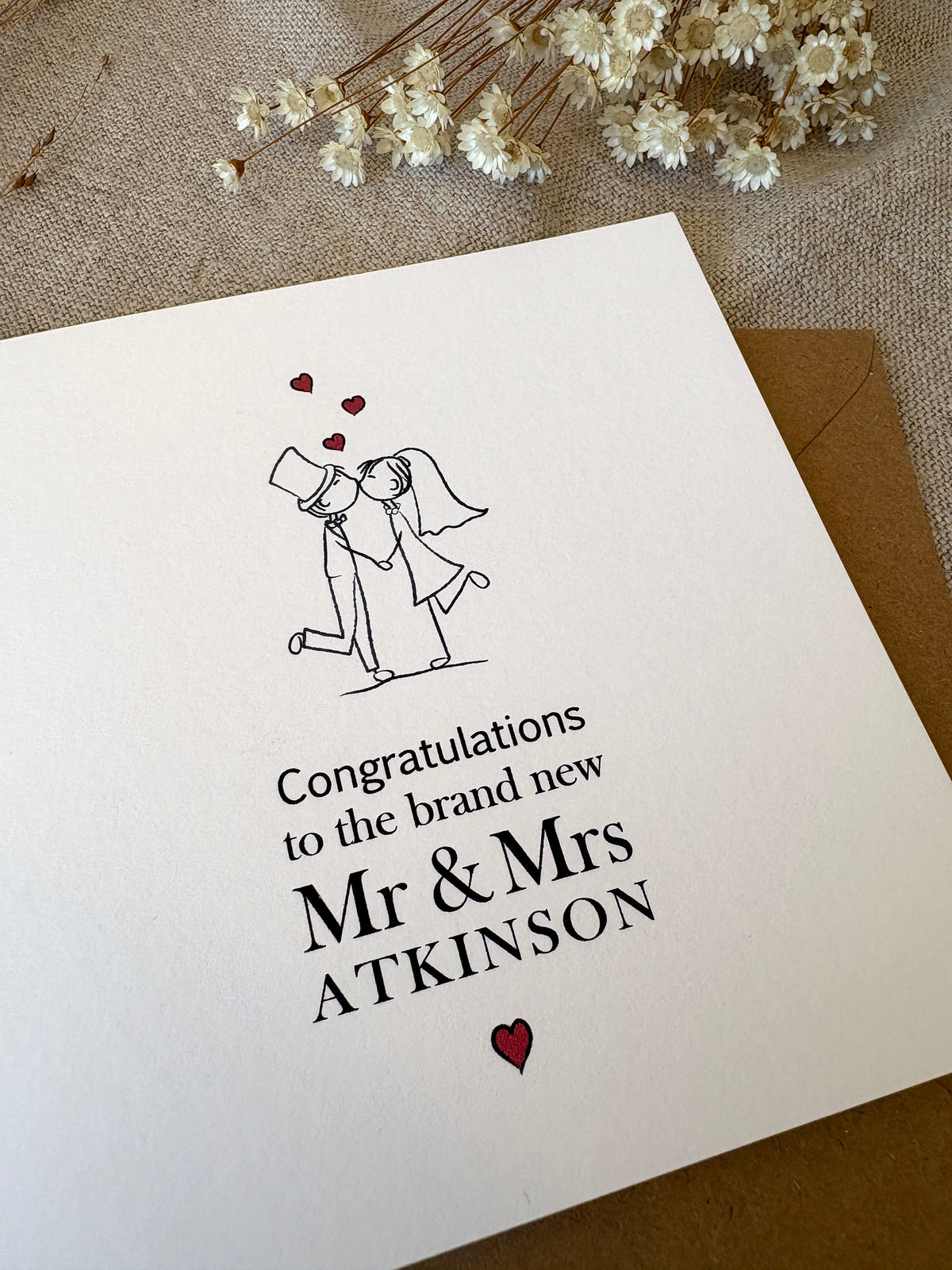 Mr & Mrs Personalised Wedding Card