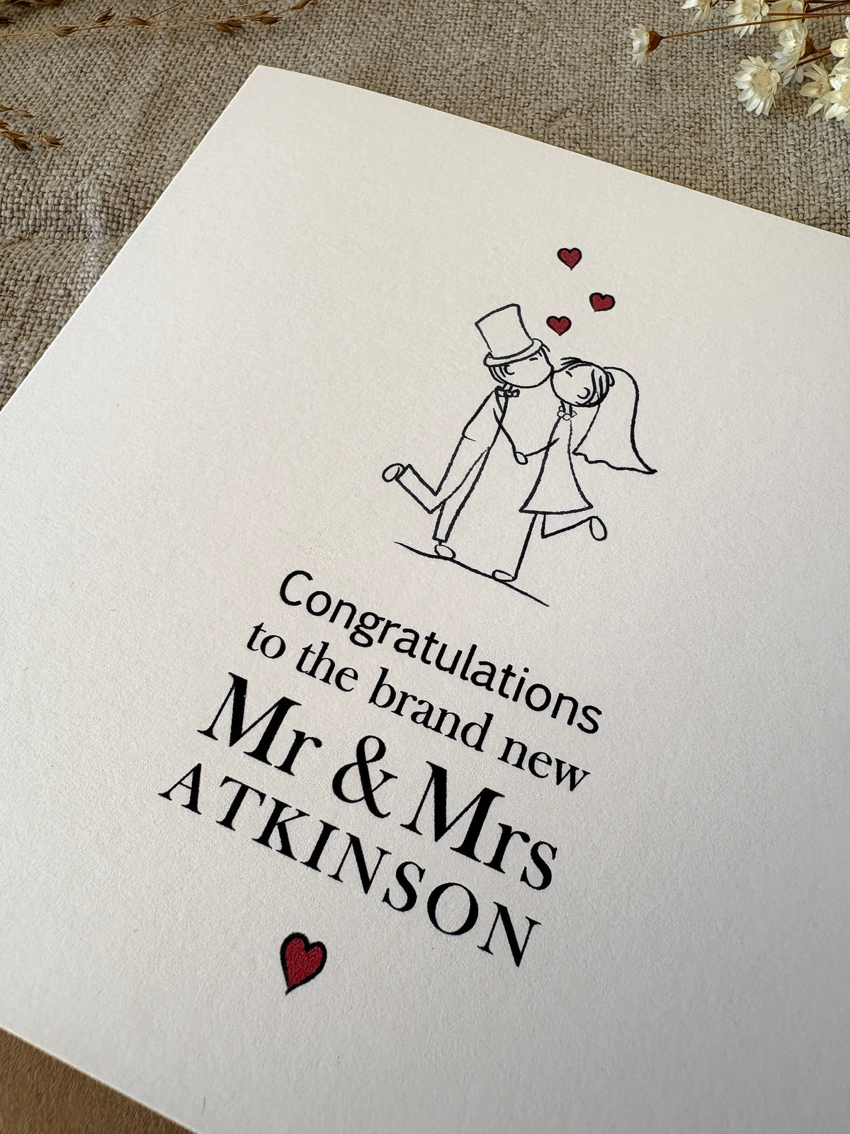 Mr & Mrs Personalised Wedding Card