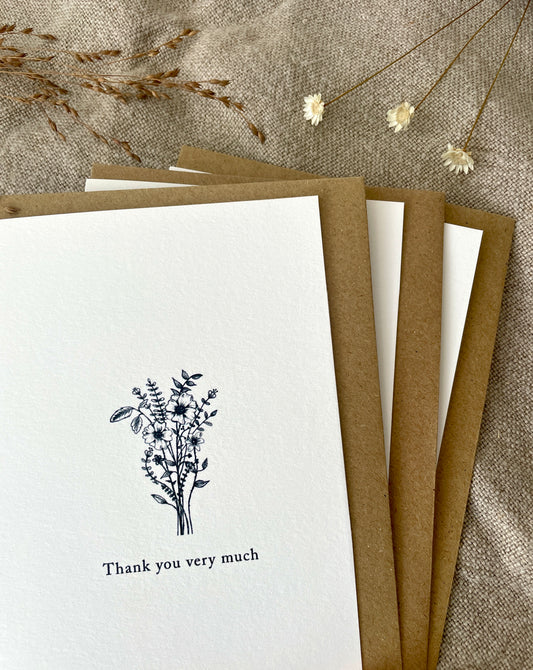 3 Pack - Thank you, Illustrated Luxury Floral Cards