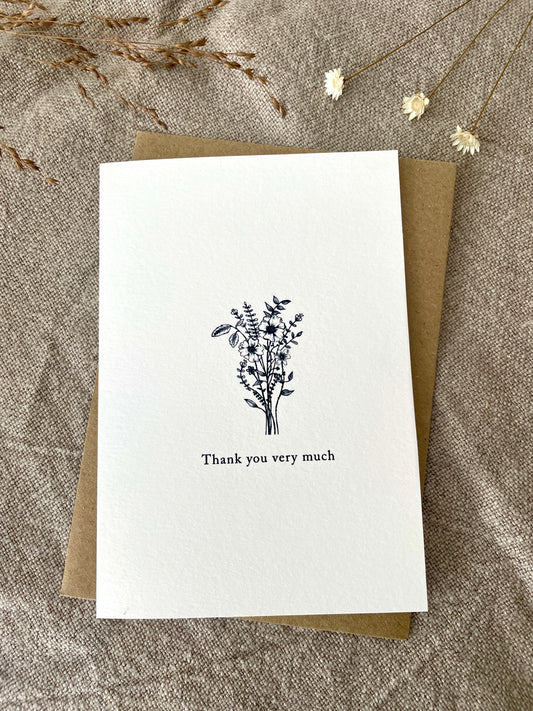 Thank you, Illustrated Luxury Floral Card