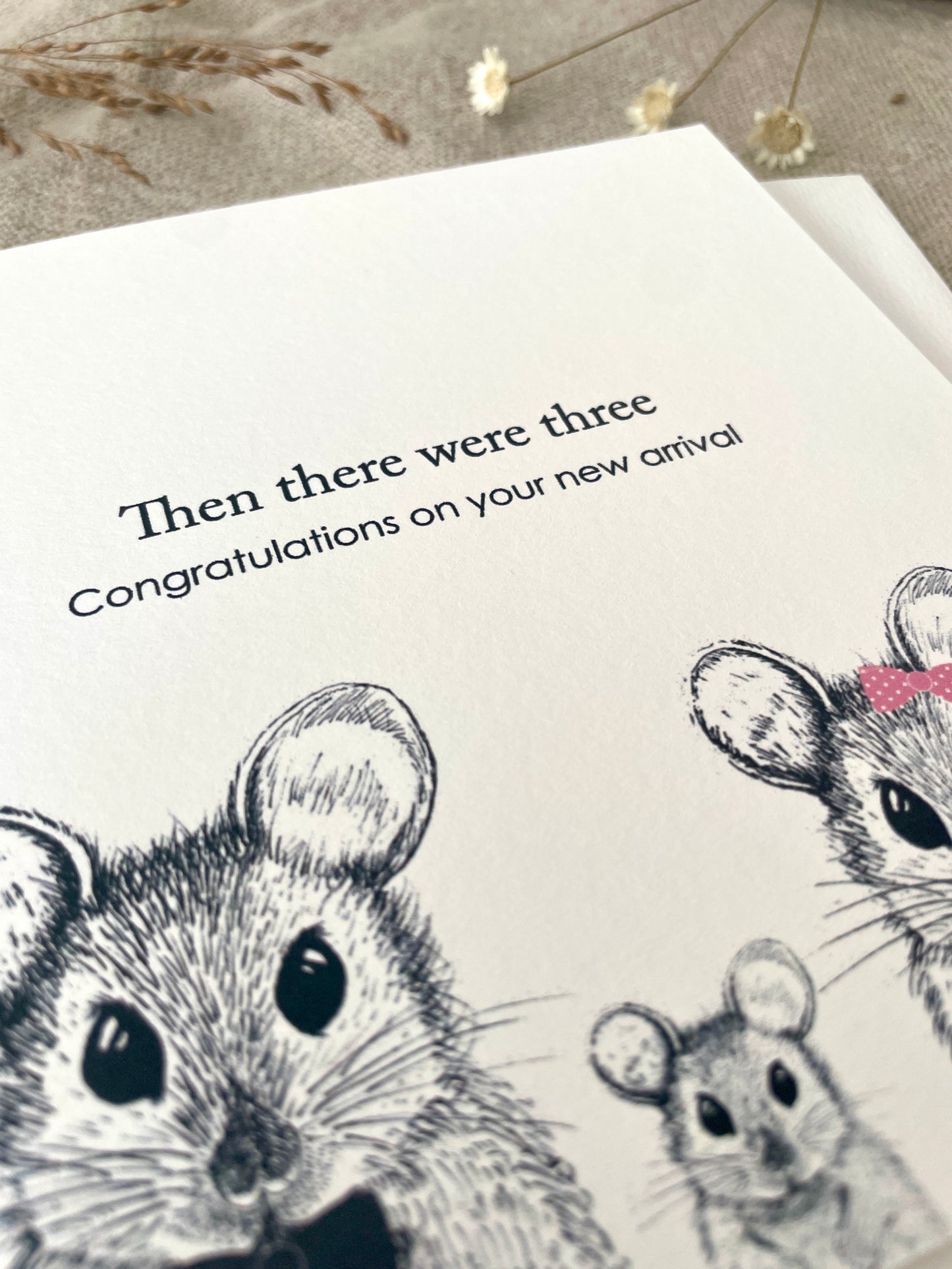 Then there were three, New Baby Card