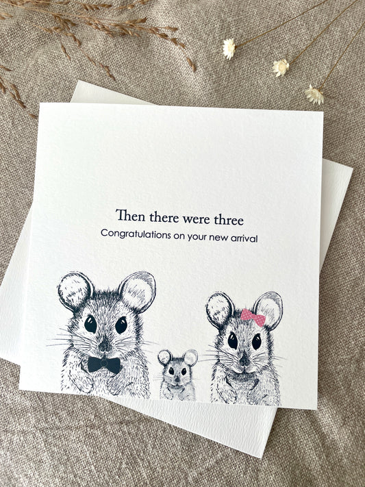 Then there were three, New Baby Card
