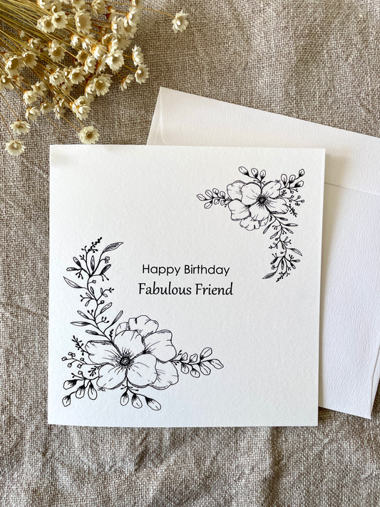 Fabulous Friend, Birthday Card