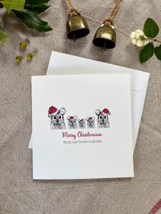 Merry Christmouse, Family of 5 Mice Card