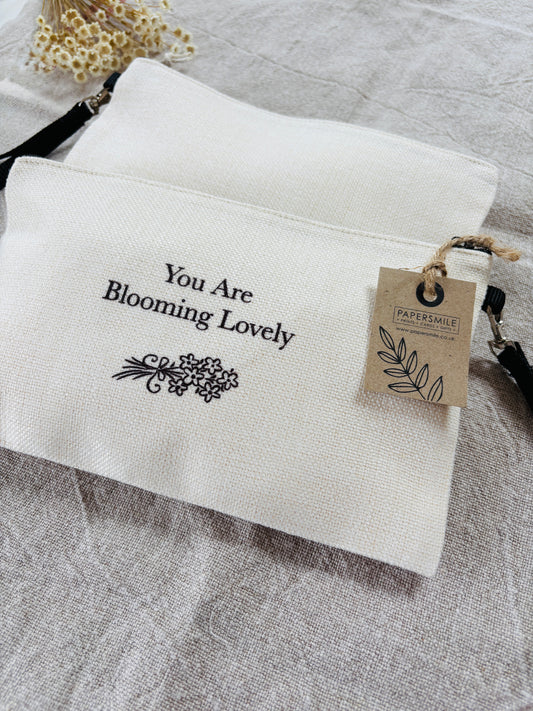 Blooming Lovely, Linen Bag with Wristlet