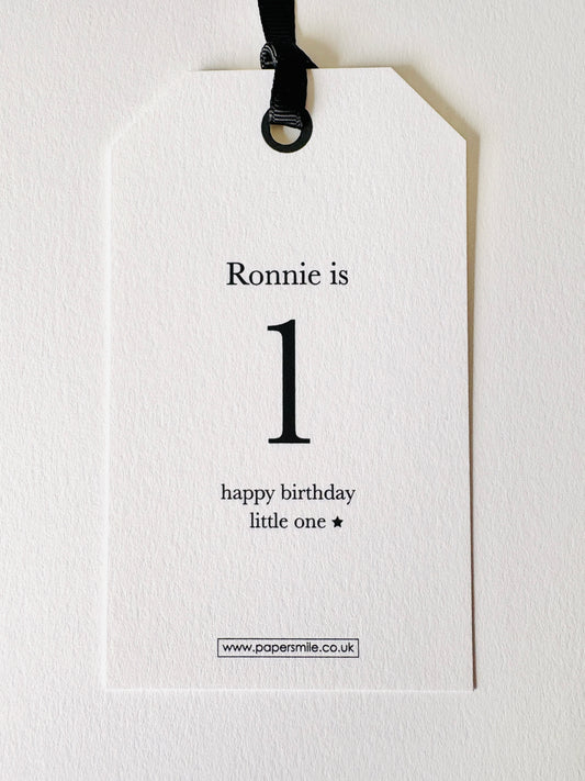 Personalised Birthday Gift Tag with your own words