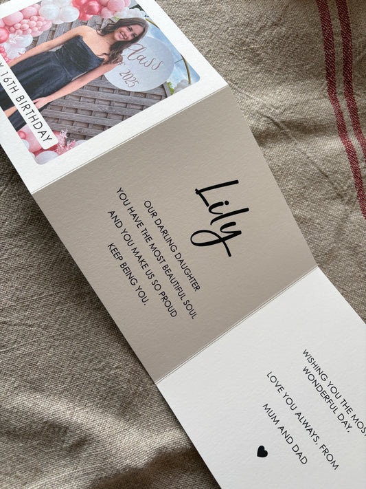 Photo Birthday Concertina Folding Card