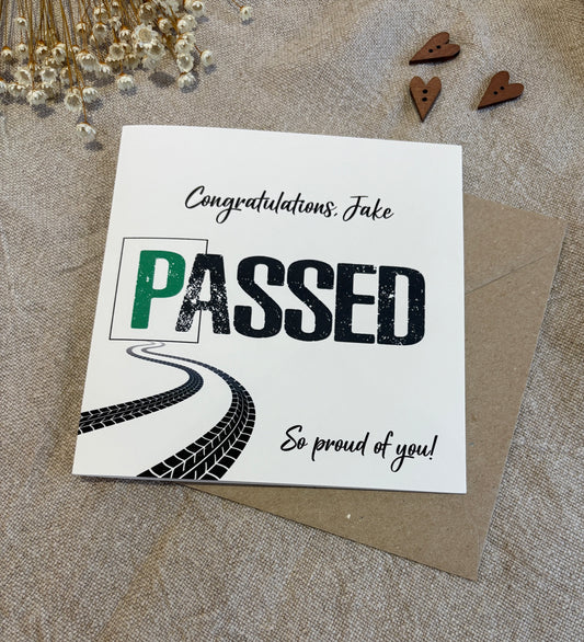 Personalised With Name, Passed Driving Test, Card