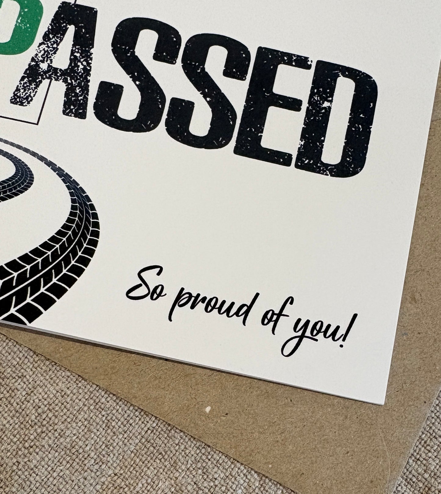 Personalised With Name, Passed Driving Test, Card