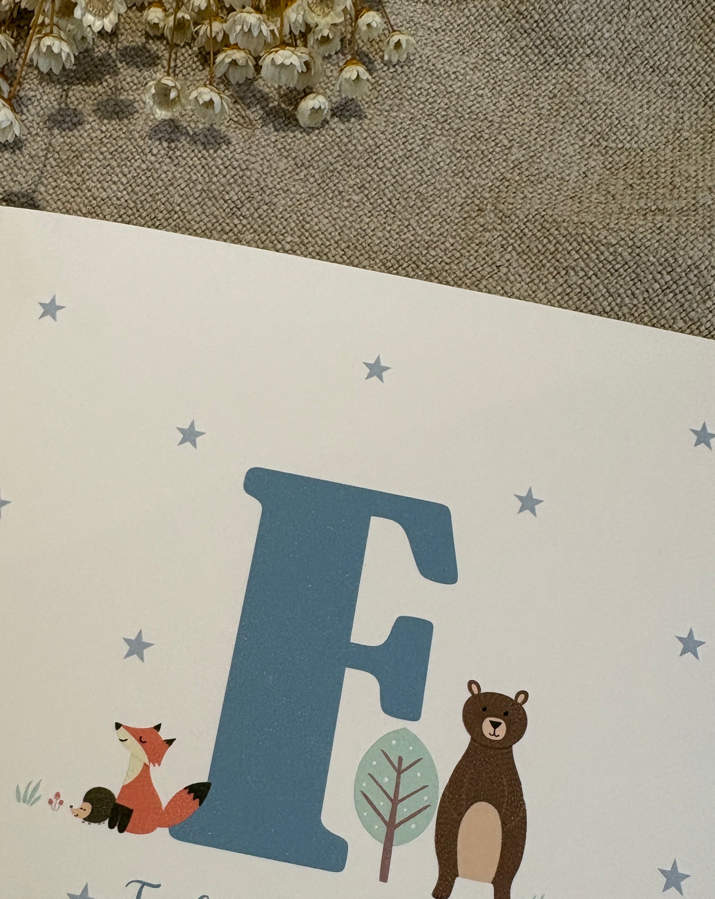 Personalised Blue Card for Christening, Baptism, Naming Day, Special Day.