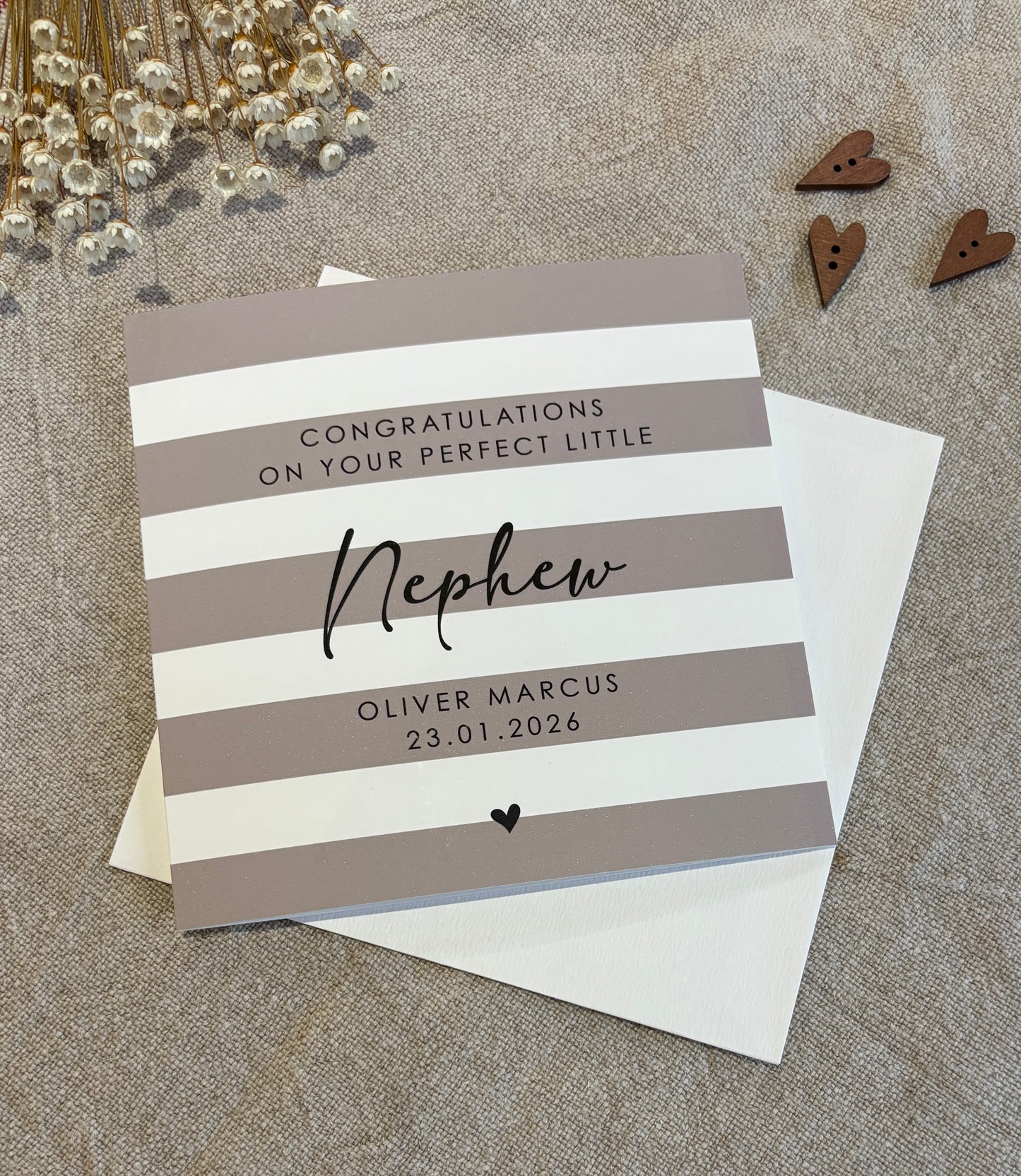 Personalised Baby Card, For New Baby, Grandchild, Nephew, Niece etc.