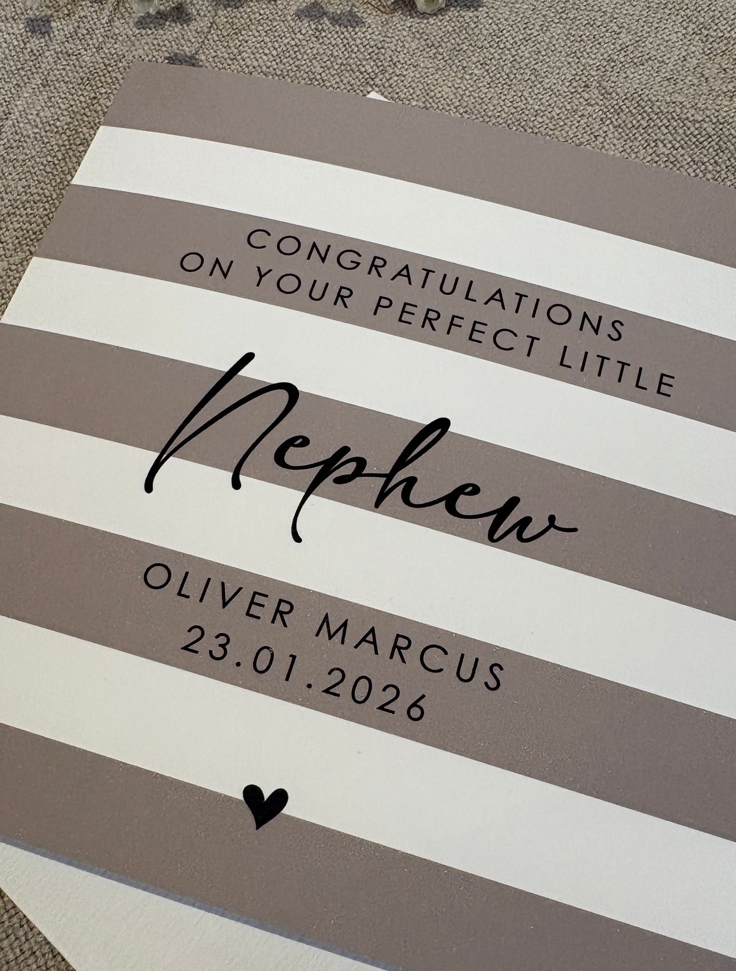 Personalised Baby Card, For New Baby, Grandchild, Nephew, Niece etc.