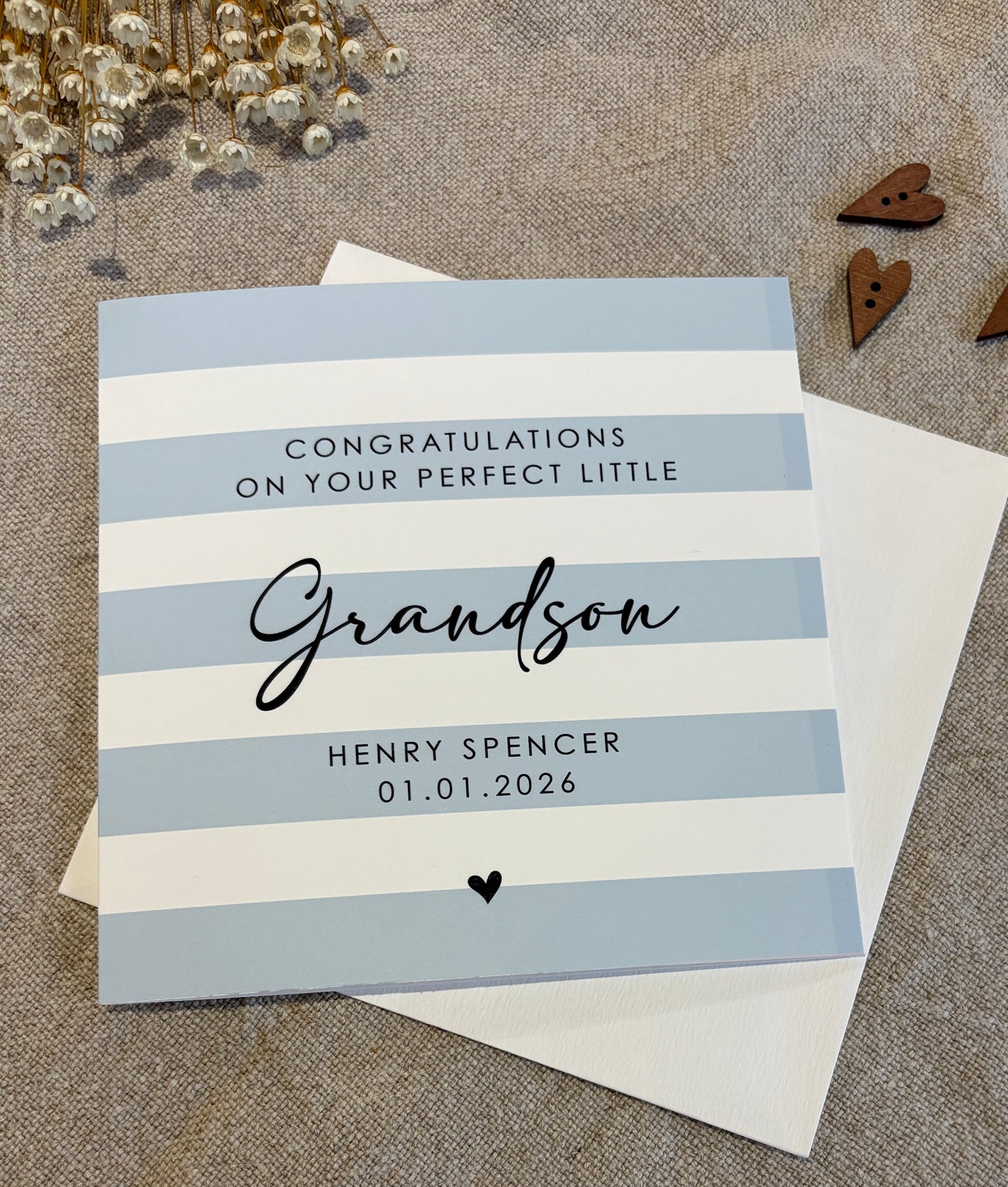 Personalised Baby Card, For Baby Boy, Grandson, Nephew etc.