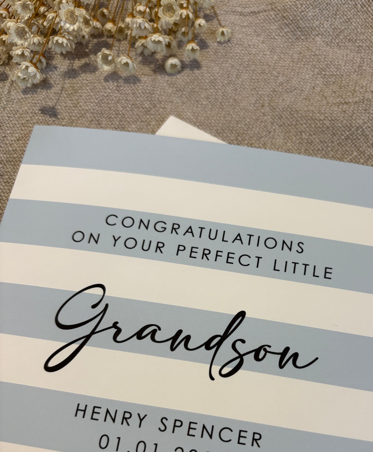 Personalised Baby Card, For Baby Boy, Grandson, Nephew etc.