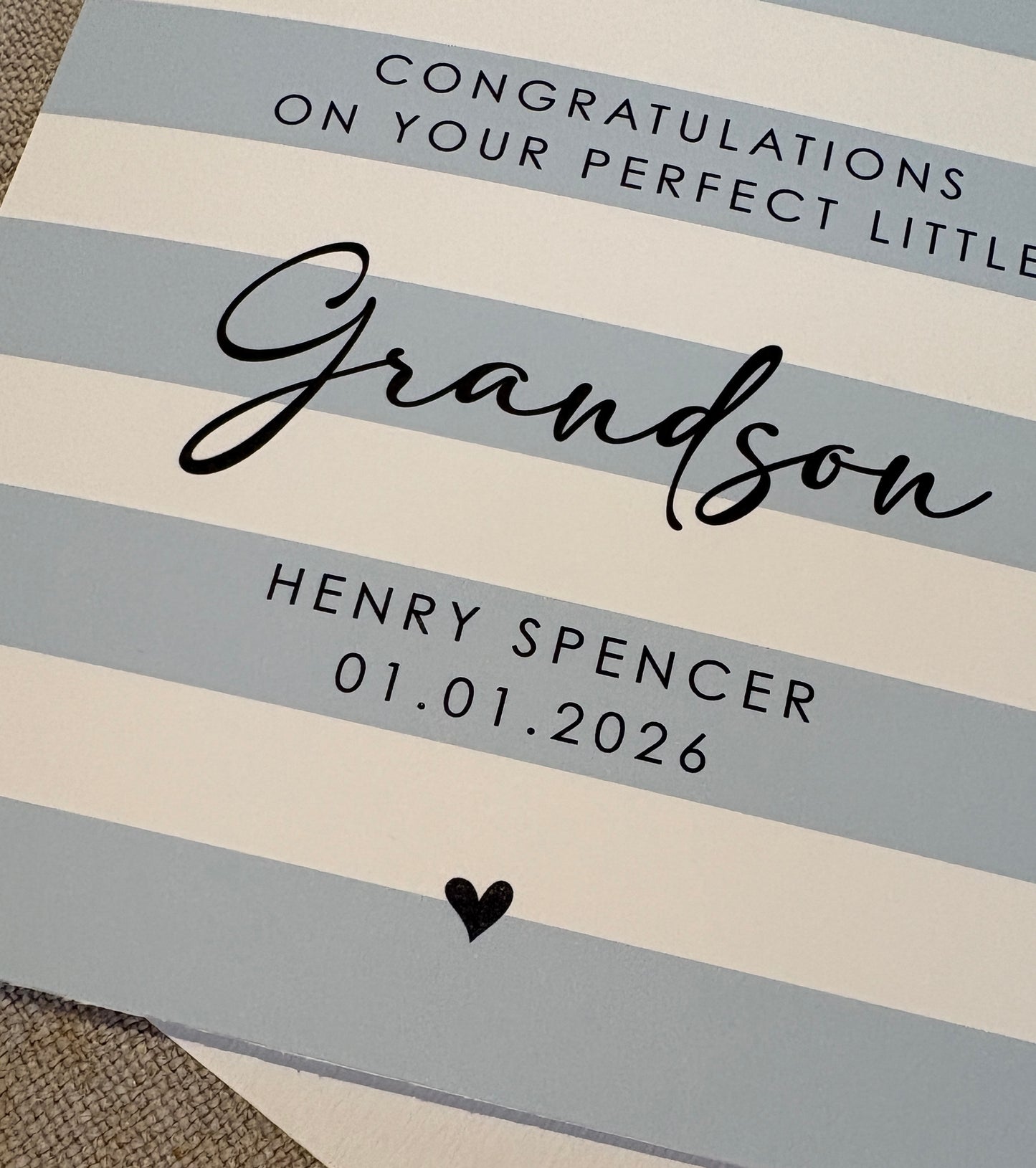 Personalised Baby Card, For Baby Boy, Grandson, Nephew etc.