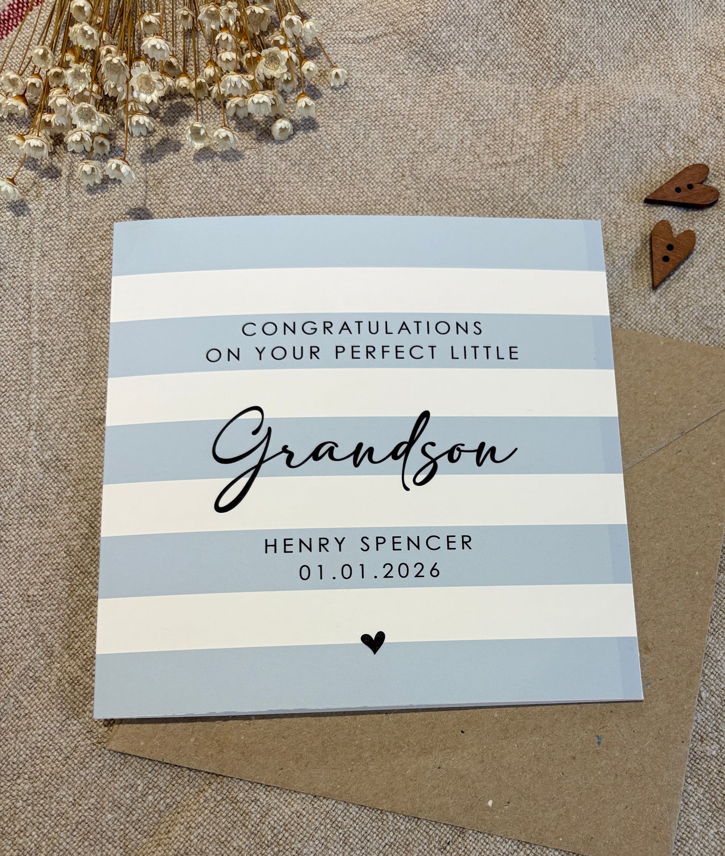 Personalised Baby Card, For Baby Boy, Grandson, Nephew etc.