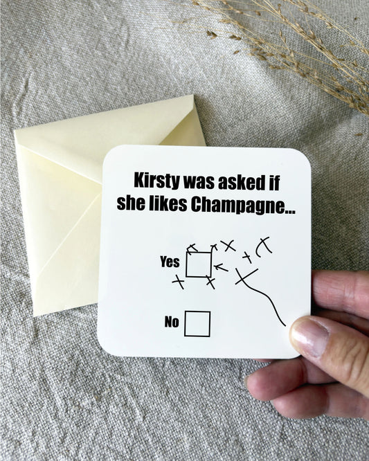 Champagne Coaster with NAME