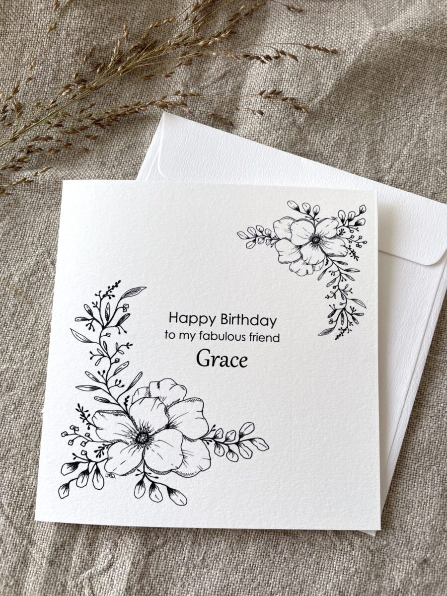 Personalised Illustrated Floral Birthday Card image 4